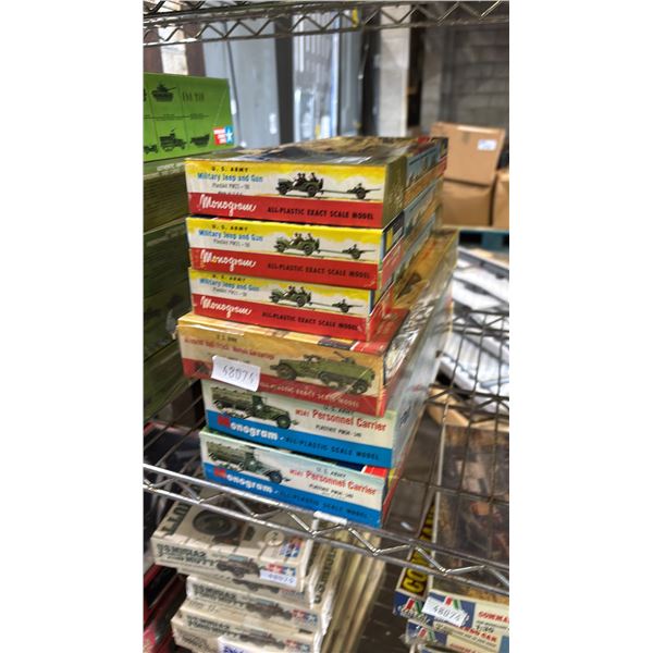 (6) ASSORTED MONOGRAM MILITARY VEHICLE MODEL KITS