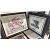 Image 3 : SHELF OF ASSORTED FRAMED PRINTS & A FRAME WITH MATTING CUT FOR 3 PICTURES