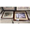 Image 4 : SHELF OF ASSORTED FRAMED PRINTS & A FRAME WITH MATTING CUT FOR 3 PICTURES