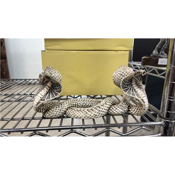 (4) *NEW IN BOX* RESIN ENTWINED COBRA SCULPTURES