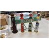 Image 3 : (3) ASSORTED PLASTIC SCALE MODEL CARS & (4) MINIATURE GAS PUMP MODELS