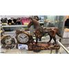Image 3 : VINTAGE UNITED METAL MATADOR CLOCK & VINTAGE NEW HAVEN HORSE MANTEL CLOCK