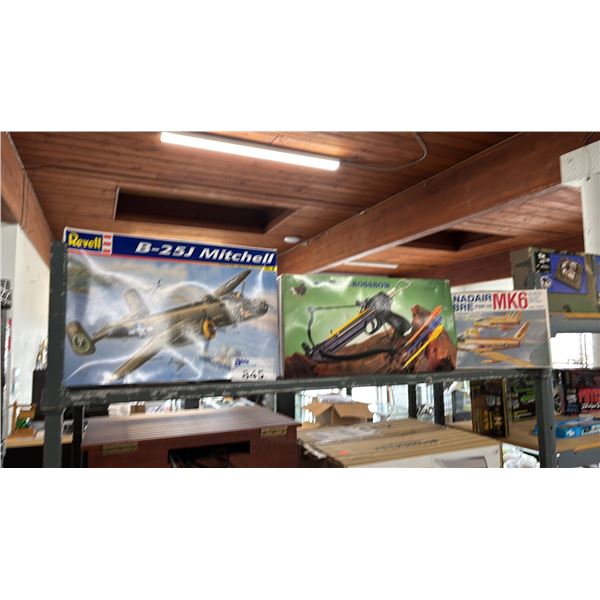 PISTOL CROSSBOW & (2) AIRPLANE MODEL KITS