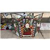 Image 4 : CHRISTMAS TRIFOLD FIREPLACE SCREEN & COLLECTION OF EMBOSSED PLASTIC CHRISTMAS WALL DECOR