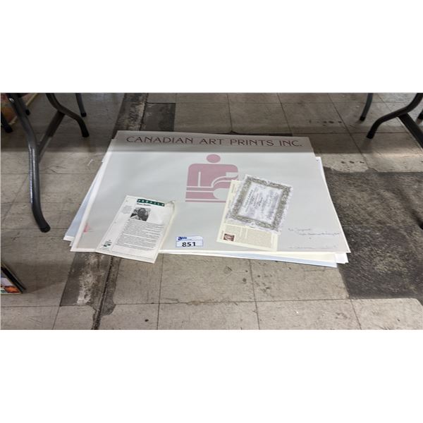 STACK OF ASSORTED UNFRAMED PRINTS