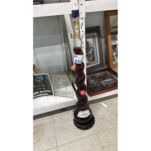 VINTAGE 1980 3L BOTTLE OF BESSI CHIANTI WITH WOOD STAND