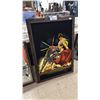 Image 1 : VINTAGE FRAMED VELVET MATADOR BULLFIGHT PAINTING (DETACHED FROM FRAME)