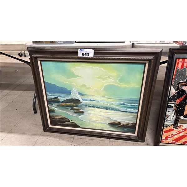 FRAMED ORIGINAL OIL ON CANVAS PAINTING SIGNED E. CARR