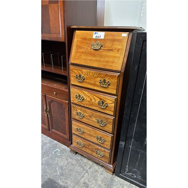 KROEHLER CANADA WOOD SECRETARY DESK WITH 5 DRAWERS