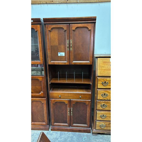 WOOD STEREO CABINET WITH LP STORAGE