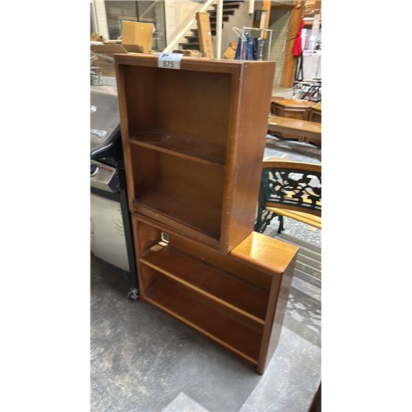 (2) WOOD 2-TIER BOOK SHELVES