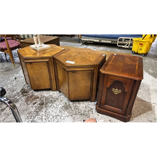 (3) VINTAGE WOOD SIDE TABLES