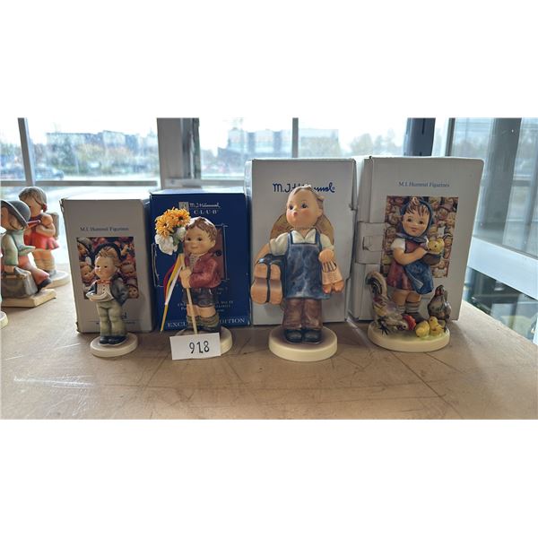 (4) ASSORTED VINTAGE GOEBEL PORCLAIN FIGURINES WITH BOXES