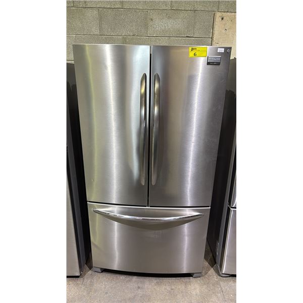 FRIGIDAIRE GALLERY STAINLESS STEEL FRENCH DOOR FRIDGE WITH ROLLOUT FREEZER 36"W