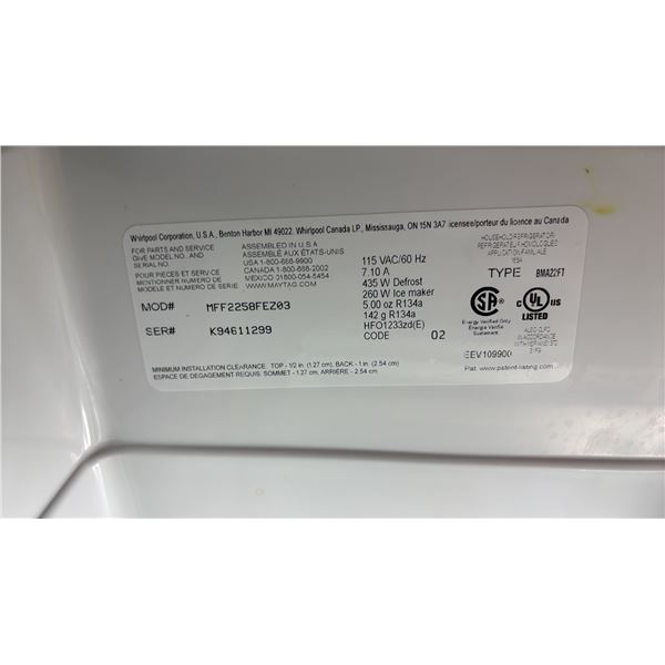 MAYTAG STAINLESS STEEL FRENCH DOOR FRIDGE WITH ROLLOUT FREEZER32.5