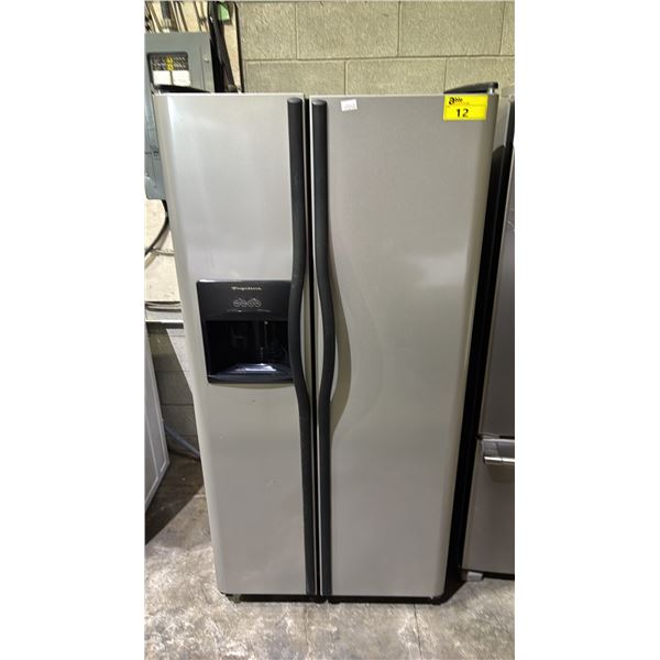 FRIGIDAIRE STAINLESS STEEL SIDE-BY-SIDE FRIDGE WITH WATER/ICE DISPENSER 33"W