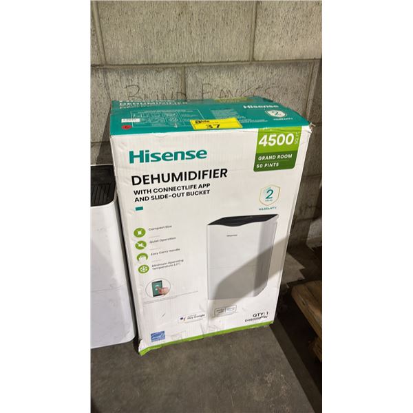 HISENSE 4500 SQ. FT. PORTABLE DEHUMIDIFIER WITH SLIDE-OUT BUCKET
