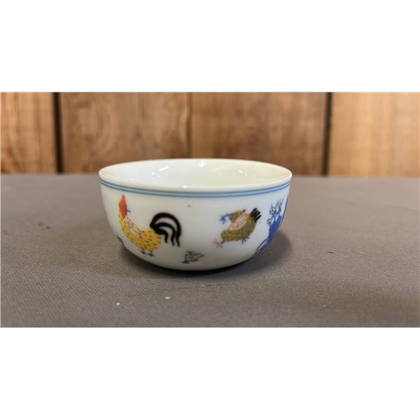 FAMILLE ROSE ROOSTER WINE CUP