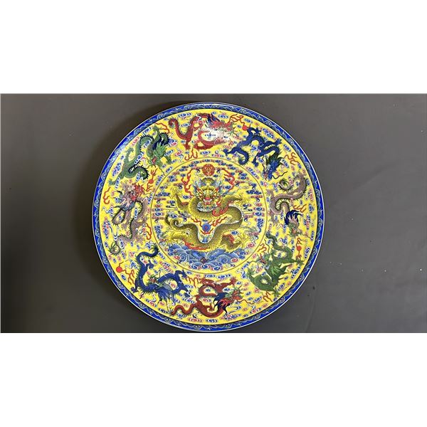 FAMILLE VERTE IMPERIAL DRAGON PLATE