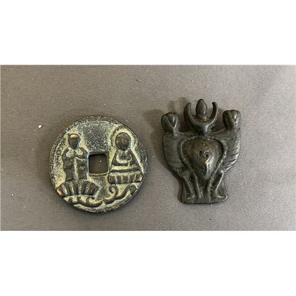 2 PORTRAITS: CAST COIN & TOKEN