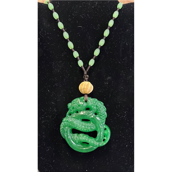 SPINACH GREEN DRAGON NECKLACE