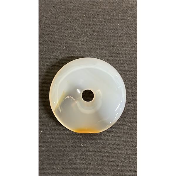PALE WHITE AGATE DISC