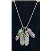 Image 1 : JAPANESE TURQUOISE INLAID FEATHER NECKLACE