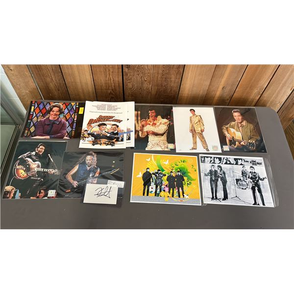 STACK OF ASSORTED CELEBRITY PHOTOS: ELVIS, THE BEATLES, DANA CARVEY & MORE