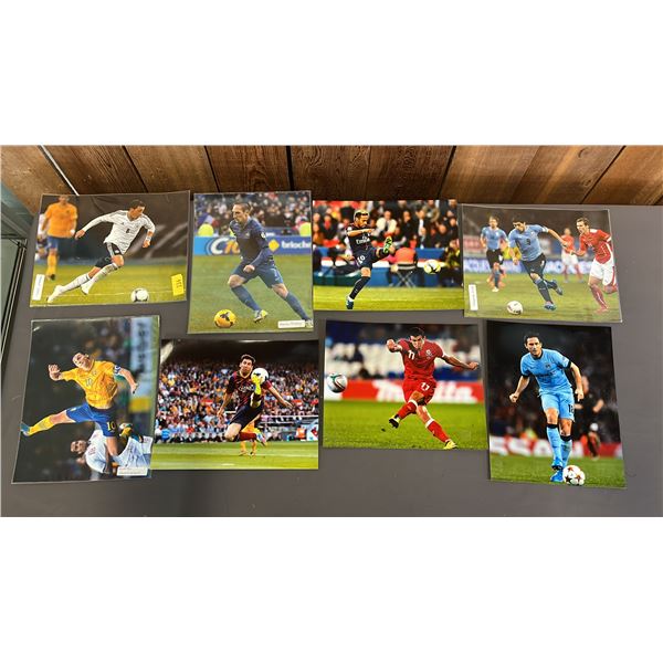 (8) ASSORTED 8" X 10" SOCCER/FOOTBALL PHOTOS: FRANK RIBERY, LUIS SUAREZ, LIONEL MESSI & MORE