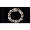 Image 1 : *NEW* PLATINUM PLATED 14MM SIMULATED DIAMOND (CZ) ICED OUT CUBAN LINK BRACELET - 8" LONG
