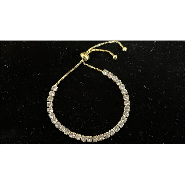 *NEW* 14K GOLD PLATED 3.5MM SIMULATED DIAMOND (CZ) TENNIS BRACELET - 6"-10" LONG