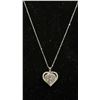 Image 1 : *NEW* .925 SILVER 3CT SIMULATED DIAMOND (CZ) HEART HALO NECKLACE: 16" - 18" LONG