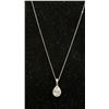 Image 1 : *NEW* STERLING SILVER 2CT PEAR CUT SIMULATED DIAMOND (CZ) HALO NECKLACE: 16" - 18" LONG