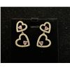 Image 1 : *NEW* 14K GOLD PLATED 1 CTW HEART CUT PINK SIMULATED DIAMOND (CZ) HEART DANGLE EARRINGS