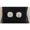 Image 1 : *NEW* .925 SILVER SIMULATED DIAMOND (CZ) HALO STUD EARRINGS: 1 CT  EACH EARRING
