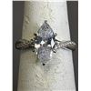 Image 1 : *NEW* STERLING SILVER 2CT MARQUIS CUT SIMULATED DIAMOND (CZ) TWIST RING: SIZE 6