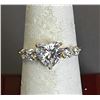 Image 1 : *NEW* 14K GOLD PLATED 2CT HEART CUT SIMULATED DIAMOND (CZ) 5 STONE RING: SIZE 8