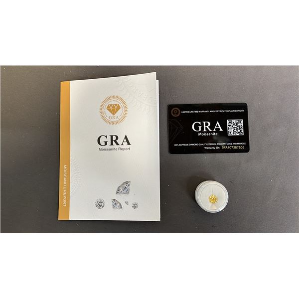 *NEW* 2 CT LEMON YELLOW MOISSANTE LAB DIAMOND: ROUND BRILLIANT CUT, VVS1, GRA REPORT