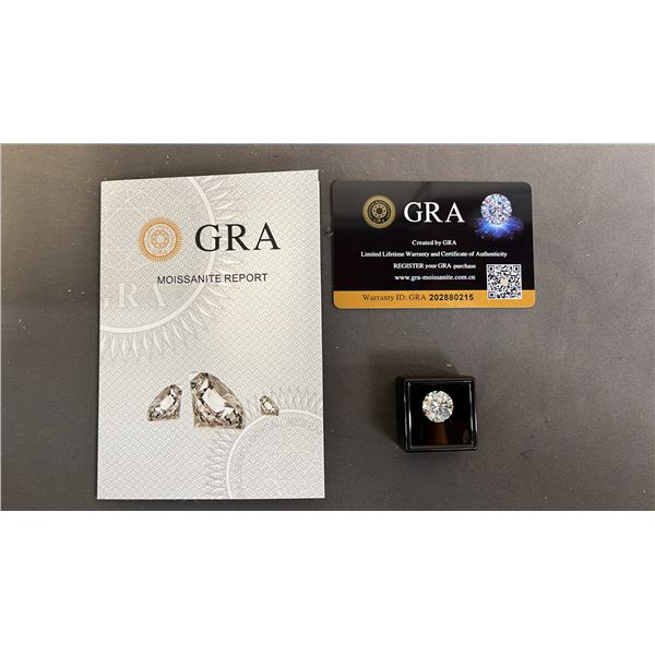 *NEW* 6 CT MOISSANITE LAB DIAMOND WITH GRA REPORT: ROUND, BRILLIANT CUT - GH-VVS1, GRA REPORT