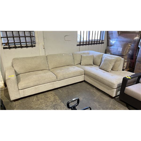 2-PC FABRIC SECTIONAL SOFA (SOME CLEANING REQUIRED)