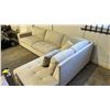 Image 4 : 2-PC FABRIC SECTIONAL SOFA (SOME CLEANING REQUIRED)