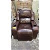 Image 1 : LEATHER ELECTRIC RECLINER (MISSING PARTIAL POWER CORD, UNKNOWN WORKING CONDITION)