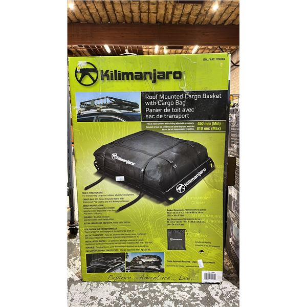 KILIMANJARO ROOF MOUNTED CARGO BASKET WITH CARGO BAG (MAY BE MISSING PARTS & PIECES)