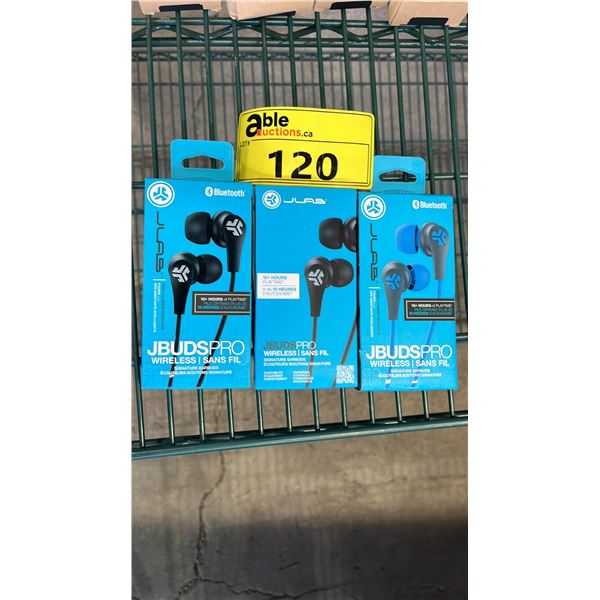 (3) PAIRS OF ASSORTED JLAB JBUDS PRO EARBUDS