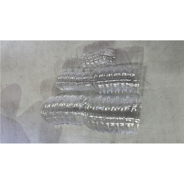 CASE OF CLEAR PLASTIC WEDDING DECOR