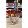 Image 1 : VINTAGE CHALET GLASS PINK TO CLEAR HANDKERCHIEF VASE