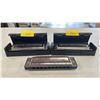 Image 2 : (3) HONHER BLUE MIDNIGHT HARPS IN CASES: KEYS A, E & GF
