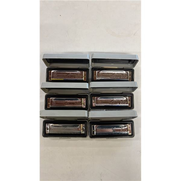 (6) HOHNER SPECIAL 20 HARMONICAS IN CASES: ASSORTED KEYS