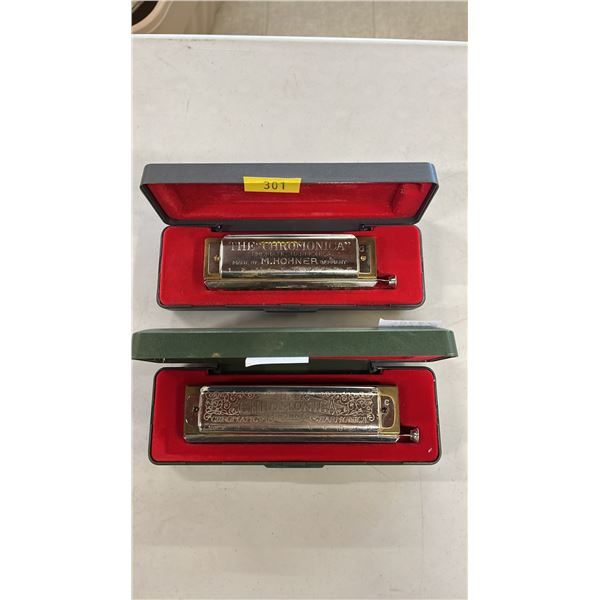 HOHNER SUPER CHROMONICA CHROMATIC HARMONICA & HOHNER THE CHROMONICA CHROMATIC HARMONICA IN CASES