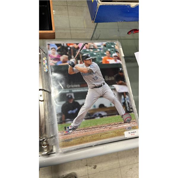 BINDER OF ASSORTED 8" X 10" BASEBALL PLAYER PHOTOS